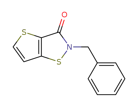 Molecular Structure of 139333-34-9 (Thieno[2,3-d]isothiazol-3(2H)-one, 2-(phenylmethyl)-)