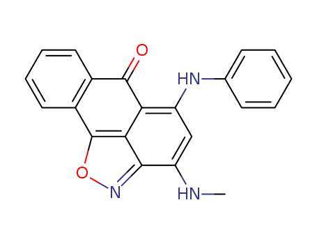 Molecular Structure of 75753-51-4 (3-Methylamino-5-phenylamino-anthra[1,9-cd]isoxazol-6-one)