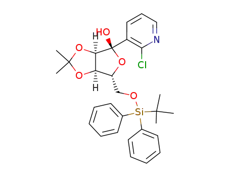 (3aR,4S,6R,6aR)-6-(tert-Butyl-diphenyl-silanyloxymethyl)-4-(2-chloro-pyridin-3-yl)-2,2-dimethyl-tetrahydro-furo[3,4-d][1,3]dioxol-4-ol