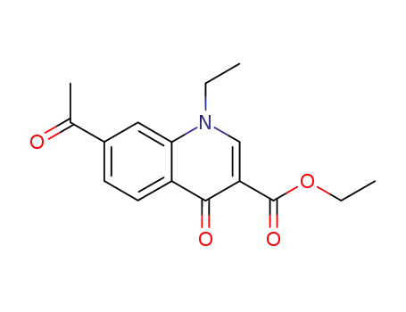 Molecular Structure of 115172-90-2 (7-acetyl-1-ethyl-1,4-dihydro-4-oxo-3-quinolinecarboxylic acid, ethyl ester)