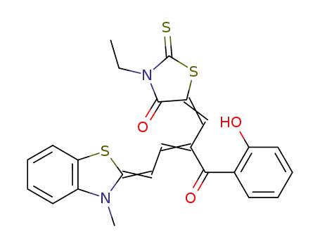 3-Ethyl-5-<2-(2-hydroxybenzoyl)-4-<3-methyl-2(3H)-benzothiazolylidene>buten-2-ylidene>thiazolidine-2-thion-4-one