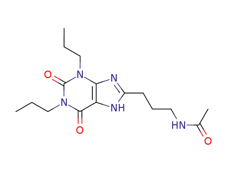 Molecular Structure of 156547-20-5 (N-[3-(2,6-Dioxo-1,3-dipropyl-2,3,6,7-tetrahydro-1H-purin-8-yl)-propyl]-acetamide)