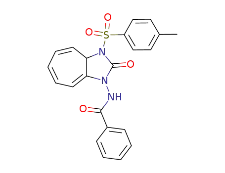Molecular Structure of 106345-93-1 (1-benzamido-1,2,3,3a-tetrahydro-2-oxo-3-tosylcyclohept<d>imidazole)