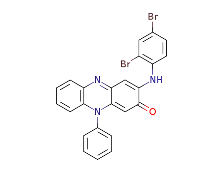 Molecular Structure of 103569-41-1 (2(10H)-Phenazinone, 3-[(2,4-dibromophenyl)amino]-10-phenyl-)
