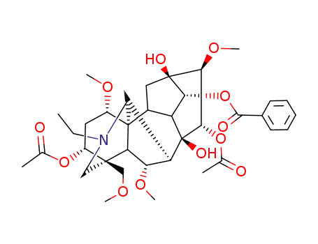 Molecular Structure of 119347-27-2 (3,15-diacetylbenzoylaconine)