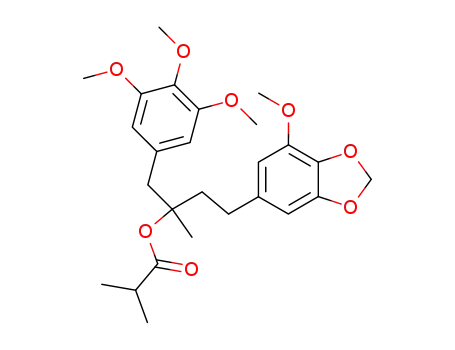 2-isopropylcarbonyloxy-4-(3-methoxy-4,5-methylenedioxyphenyl)-2-methyl-1-(3,4,5-trimethoxyphenyl)butane