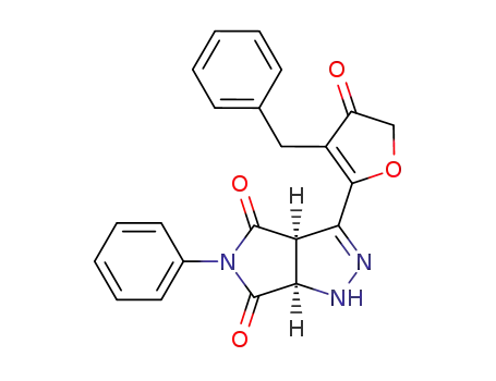 Pyrrolo[3,4-c]pyrazole-4,6(1H,5H)-dione,
3-[4,5-dihydro-4-oxo-3-(phenylmethyl)-2-furanyl]-3a,6a-dihydro-5-phenyl
-, cis-
