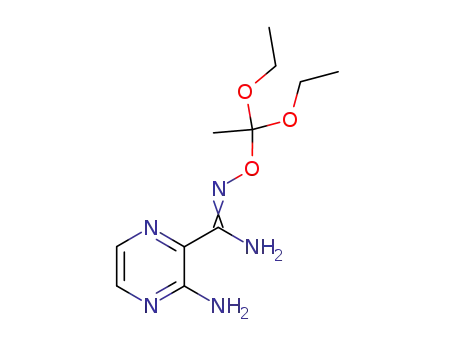 Molecular Structure of 85124-02-3 (2-aminopyrazine-3-carboxamide O-(1,1-diethoxy)ethyloxime)
