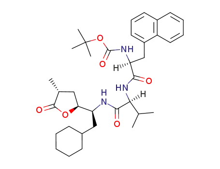 ((S)-1-{(S)-1-[(S)-2-Cyclohexyl-1-((2S,4R)-4-methyl-5-oxo-tetrahydro-furan-2-yl)-ethylcarbamoyl]-2-methyl-propylcarbamoyl}-2-naphthalen-1-yl-ethyl)-carbamic acid tert-butyl ester