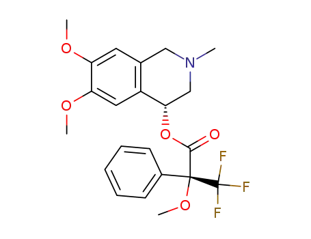 Molecular Structure of 125942-03-2 ((R)-3,3,3-Trifluoro-2-methoxy-2-phenyl-propionic acid (R)-6,7-dimethoxy-2-methyl-1,2,3,4-tetrahydro-isoquinolin-4-yl ester)