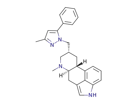 Molecular Structure of 160730-46-1 ((8beta,10xi)-6-methyl-8-[(3-methyl-5-phenyl-1H-pyrazol-1-yl)methyl]ergoline)