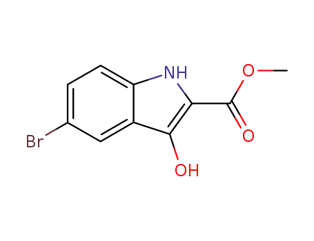 Molecular Structure of 105488-46-8 (1H-Indole-2-carboxylic acid, 5-bromo-3-hydroxy-, methyl ester)
