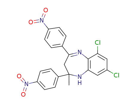 Molecular Structure of 105273-88-9 (1H-1,5-Benzodiazepine,
6,8-dichloro-2,3-dihydro-2-methyl-2,4-bis(4-nitrophenyl)-)