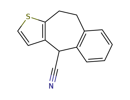 Molecular Structure of 81885-59-8 (4-cyano-9,10-dihydro-4H-benzo<4,5>cyclohepta<1,2-b>thiophene)