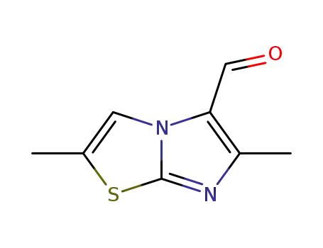 Molecular Structure of 102410-25-3 (2,6-DIMETHYLIMIDAZO[2,1-B][1,3]THIAZOLE-5-CARBALDEHYDE)
