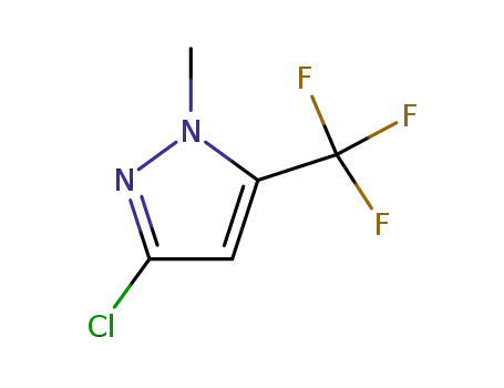 Molecular Structure of 161038-55-7 (1H-Pyrazole,3-chloro-1-methyl-5-(trifluoromethyl)-)
