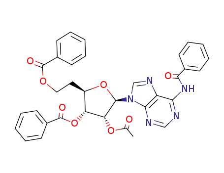 N<sup>6</sup>-benzoyl-9-(2-O-acetyl-3,6-di-O-benzoyl-5-deoxy-β-D-ribo-hexofuranosyl)adenine