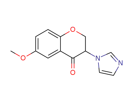 Molecular Structure of 80929-63-1 (4H-1-Benzopyran-4-one, 2,3-dihydro-3-(1H-imidazol-1-yl)-6-methoxy-)