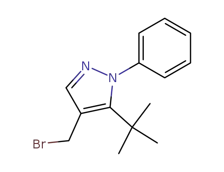 Molecular Structure of 153863-69-5 (1H-Pyrazole, 4-(bromomethyl)-5-(1,1-dimethylethyl)-1-phenyl-)