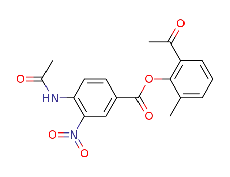 Molecular Structure of 145665-72-1 (4-Acetylamino-3-nitro-benzoic acid 2-acetyl-6-methyl-phenyl ester)