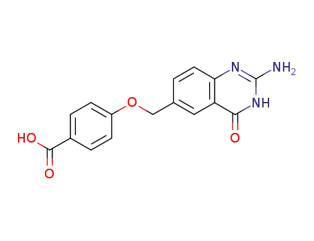 Molecular Structure of 64088-70-6 (Benzoic acid, 4-[(2-amino-1,4-dihydro-4-oxo-6-quinazolinyl)methoxy]-)