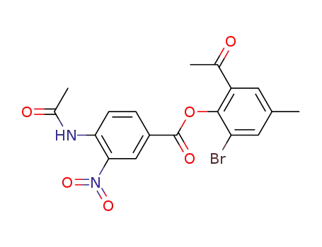 Molecular Structure of 145665-73-2 (4-Acetylamino-3-nitro-benzoic acid 2-acetyl-6-bromo-4-methyl-phenyl ester)
