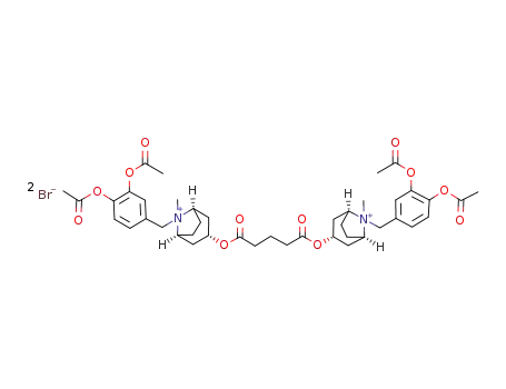 Molecular Structure of 223920-46-5 (trans,trans-Pentanedioic acid bis[8-(3,4-diacetoxybenzyl)-8-methyl-8-azoniabicyclo[3.2.1]octan-3-yl] diester dibromide)