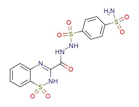 Molecular Structure of 57864-99-0 (4-({2-[(1,1-dioxido-4H-1,2,4-benzothiadiazin-3-yl)carbonyl]hydrazino}sulfonyl)benzenesulfonamide)