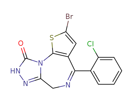 6H-Thieno(3,2-f)(1,2,4)triazolo(4,3-a)(1,4)diazepin-9(8H)-one, 2-bromo-4-(2-chlorophenyl)-