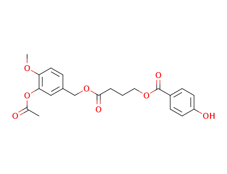 Benzoic acid, 4-hydroxy-,
4-[[3-(acetyloxy)-4-methoxyphenyl]methoxy]-4-oxobutyl ester