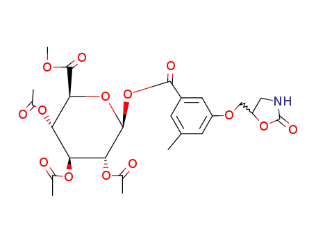 <i>O</i><sup>2</sup>,<i>O</i><sup>3</sup>,<i>O</i><sup>4</sup>-triacetyl-<i>O</i><sup>1</sup>-[3-methyl-5-((Ξ)-2-oxo-oxazolidin-5-ylmethoxy)-benzoyl]-β-<i>D</i>-glucopyranuronic acid methyl ester