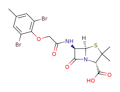 6β-[2-(2,6-dibromo-4-methyl-phenoxy)-acetylamino]-penicillanic acid