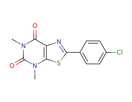 Molecular Structure of 66533-55-9 (Thiazolo[5,4-d]pyrimidine-5,7(4H,6H)-dione,
2-(4-chlorophenyl)-4,6-dimethyl-)