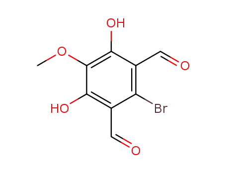 Molecular Structure of 7471-59-2 (2-bromo-4,6-dihydroxy-5-methoxybenzene-1,3-dicarbaldehyde)