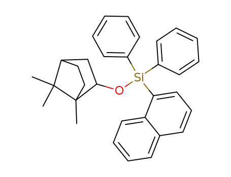 Molecular Structure of 53472-44-9 (Naphthalen-1-yl-diphenyl-(1,7,7-trimethyl-bicyclo[2.2.1]hept-2-yloxy)-silane)