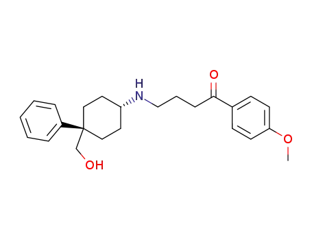Molecular Structure of 56326-89-7 (1-Butanone,
4-[[4-(hydroxymethyl)-4-phenylcyclohexyl]amino]-1-(4-methoxyphenyl)-,
cis-)
