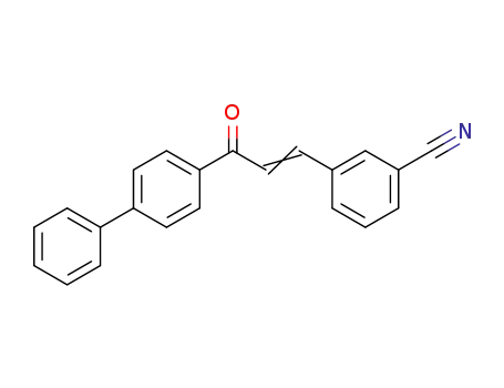 Molecular Structure of 62584-57-0 (Benzonitrile, 3-(3-[1,1'-biphenyl]-4-yl-3-oxo-1-propenyl)-)