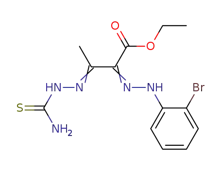 Molecular Structure of 29979-84-8 (ethyl (2Z)-2-[2-(2-bromophenyl)hydrazinylidene]-3-(2-carbamothioylhydrazinylidene)butanoate)