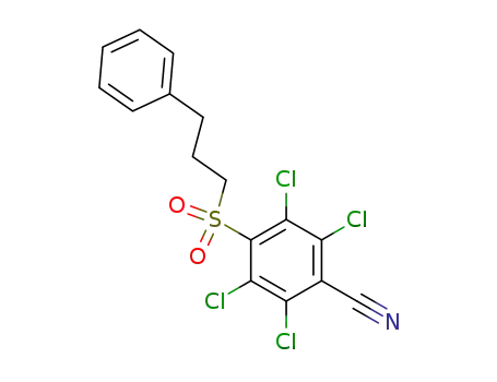 Molecular Structure of 56916-63-3 (4-(3-Phenylpropylsulfonyl)-2,3,5,6-tetrachlorobenzonitrile)