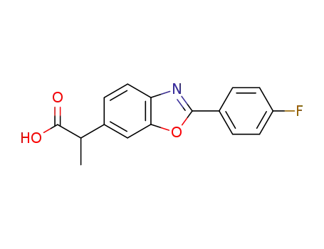 Molecular Structure of 67031-45-2 (2-(4-Fluorophenyl)-α-methyl-6-benzoxazoleacetic acid)