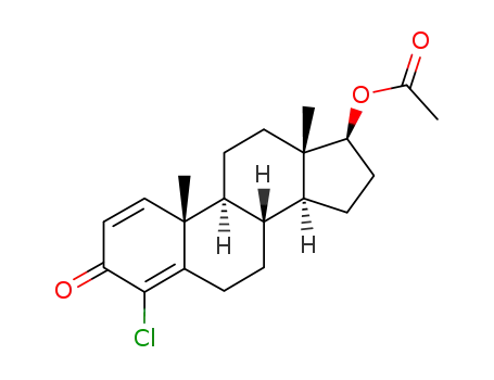 Molecular Structure of 62799-78-4 (17β-acetoxy-4-chloroandrosta-1,4-diene-3-one)