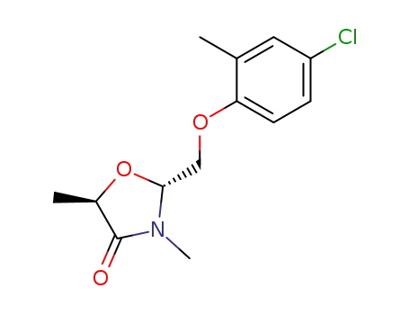 Molecular Structure of 63353-87-7 (4-Oxazolidinone, 2-[(4-chloro-2-methylphenoxy)methyl]-3,5-dimethyl-,
trans-)