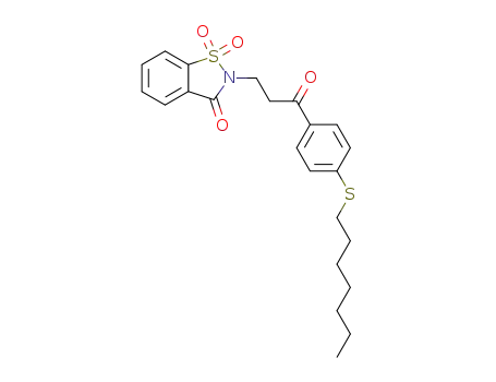 2-[3-(4-heptylsulfanyl-phenyl)-3-oxo-propyl]-1,1-dioxo-1,2-dihydro-1λ<sup>6</sup>-benzo[<i>d</i>]isothiazol-3-one