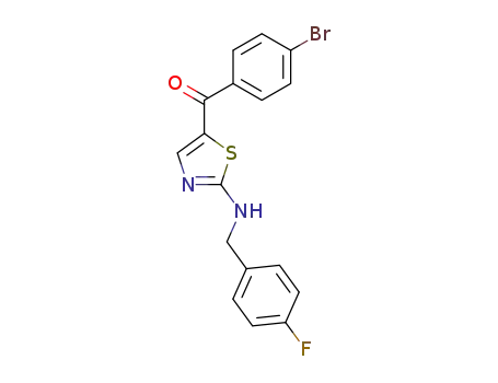 Molecular Structure of 73161-45-2 ((4-bromo-phenyl)-[2-(4-fluoro-benzylamino)-thiazol-5-yl]-methanone)
