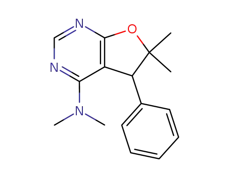 Molecular Structure of 25844-55-7 (N,N,6,6-tetramethyl-5-phenyl-5,6-dihydrofuro[2,3-d]pyrimidin-4-amine)