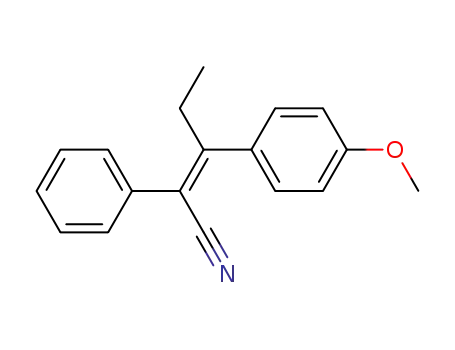 Molecular Structure of 101733-71-5 (trans-2-Phenyl-3-<p-methoxy-phenyl>-2-pentennitril)