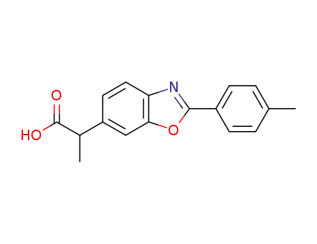 Molecular Structure of 51234-30-1 (α-Methyl-2-(4-methylphenyl)-6-benzoxazoleacetic acid)