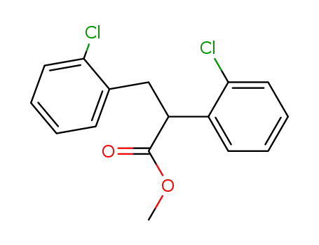 Molecular Structure of 64008-33-9 (Benzenepropanoic acid, 2-chloro-a-(2-chlorophenyl)-, methyl ester)