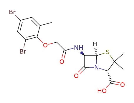 6β-[2-(2,4-dibromo-6-methyl-phenoxy)-acetylamino]-penicillanic acid
