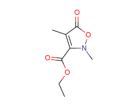 Molecular Structure of 63285-91-6 (3-Isoxazolecarboxylic acid, 2,5-dihydro-2,4-dimethyl-5-oxo-, ethyl ester)